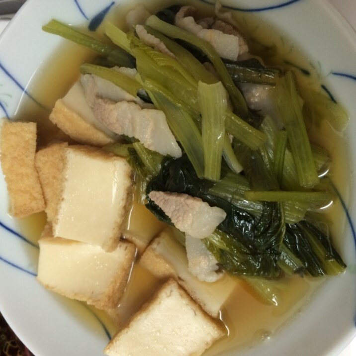 厚揚げと小松菜の煮物